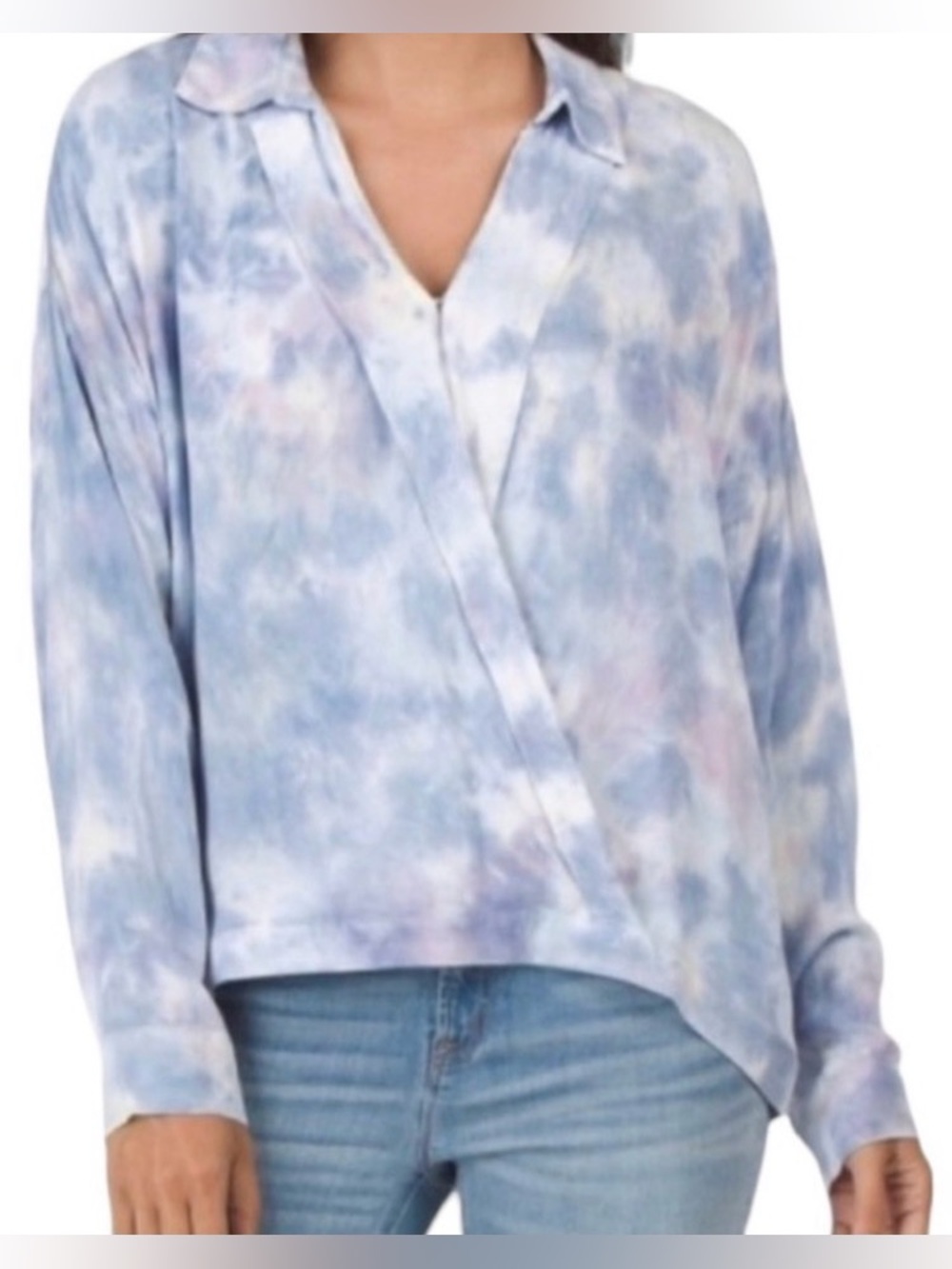 Young Fabulous & Broke Faux Wrap Tie Dye Top